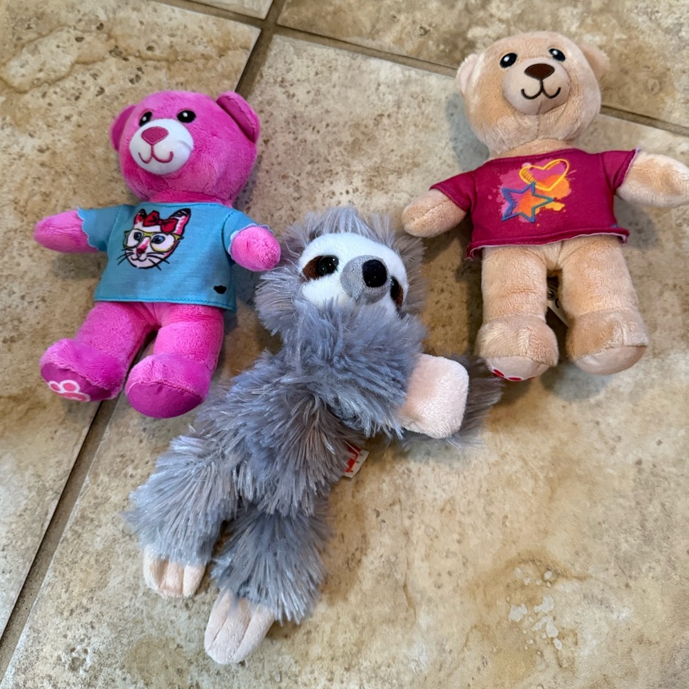 Plush Toy Set - Pink, Tan, Gray
